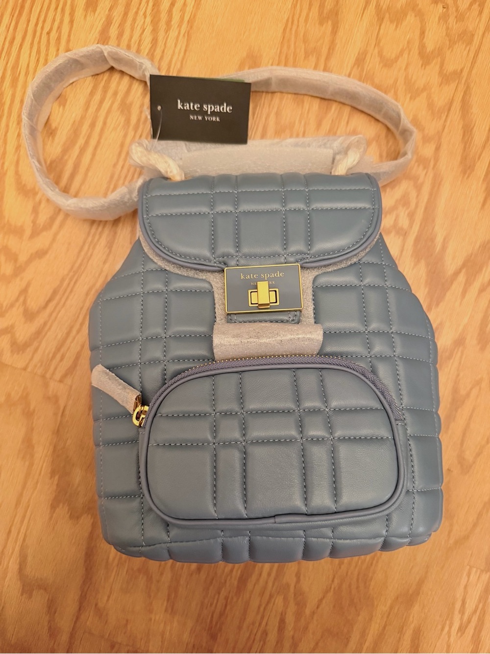 kate spade Quilted Light Blue Leather Backpack